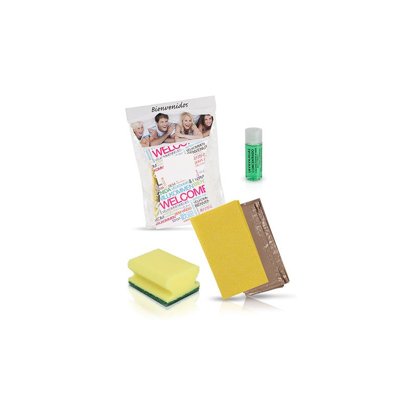 Küchenreinigungsset - 50 Kits mit gelbem Nagelschutz und Geschirrspüler.