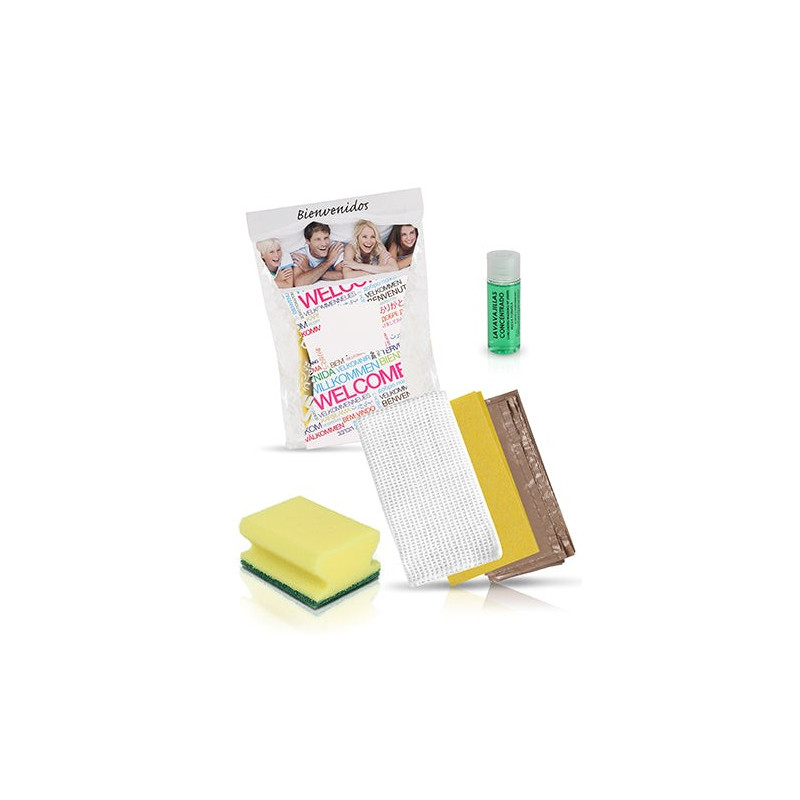 Set de nettoyage pour cuisine - 40 kits avec chiffon en maille et lave-vaisselle.