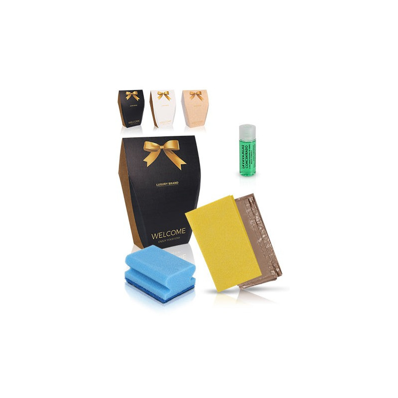 Pack de Bienvenida con Productos de Limpieza - Bayeta Amarilla y Salvauñas Azul - 40 Unidades