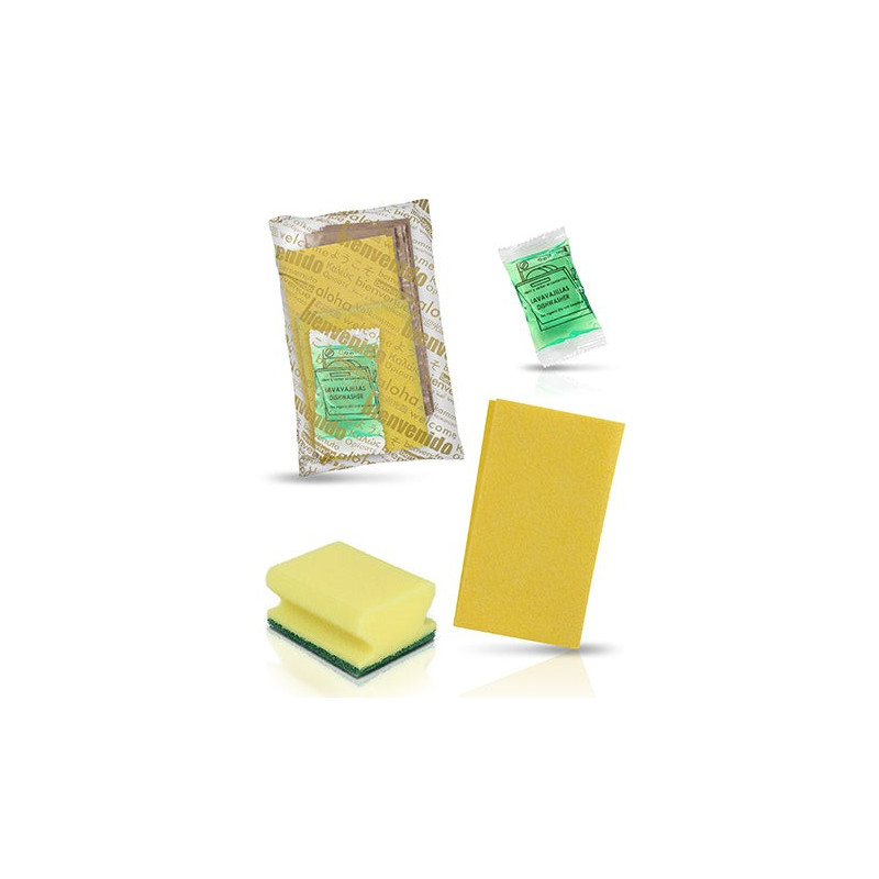 Kit básico, limpieza, cocina, bayeta amarilla, salvauñas amarillo, sobre lavavajillas