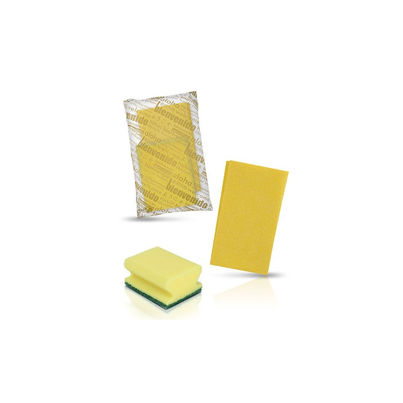 Kit essentiel, nettoyage, cuisine, chiffon jaune, protège-ongles jaune