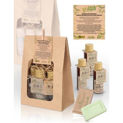 Set Biorganical de gel, champú, body milk y pastilla de jabón - 40 Sets